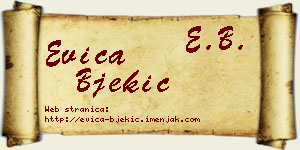 Evica Bjekić vizit kartica